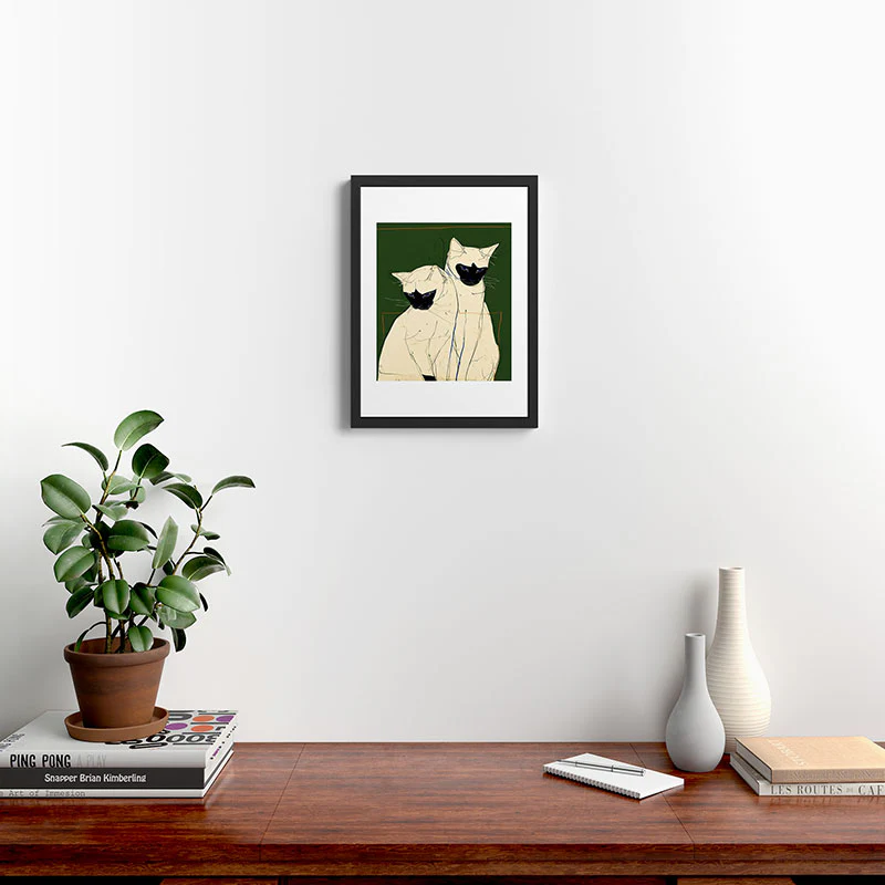 trajeado14 Siamese Cats Modern Art Framed Art Print - Image 30