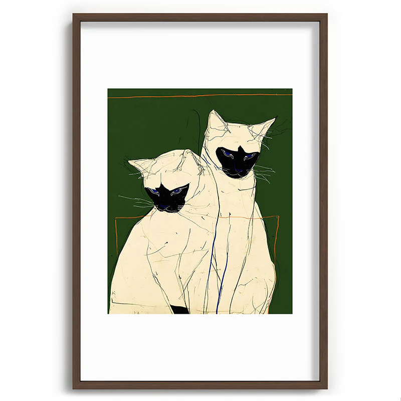 trajeado14 Siamese Cats Modern Art Recessed Framing Rectangle - Image 31