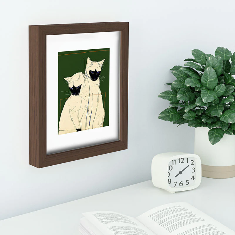 trajeado14 Siamese Cats Modern Art Recessed Framing Rectangle - Image 8