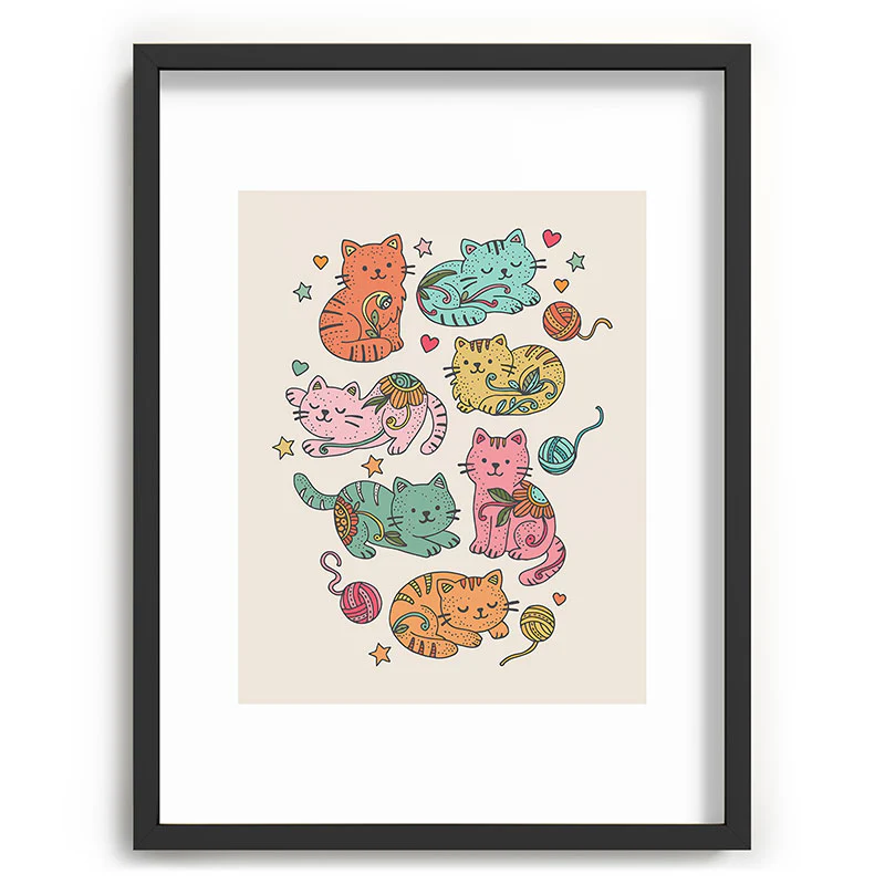 Valentina Ramos Floral Cats and Yarn Recessed Framing Rectangle - Image 17