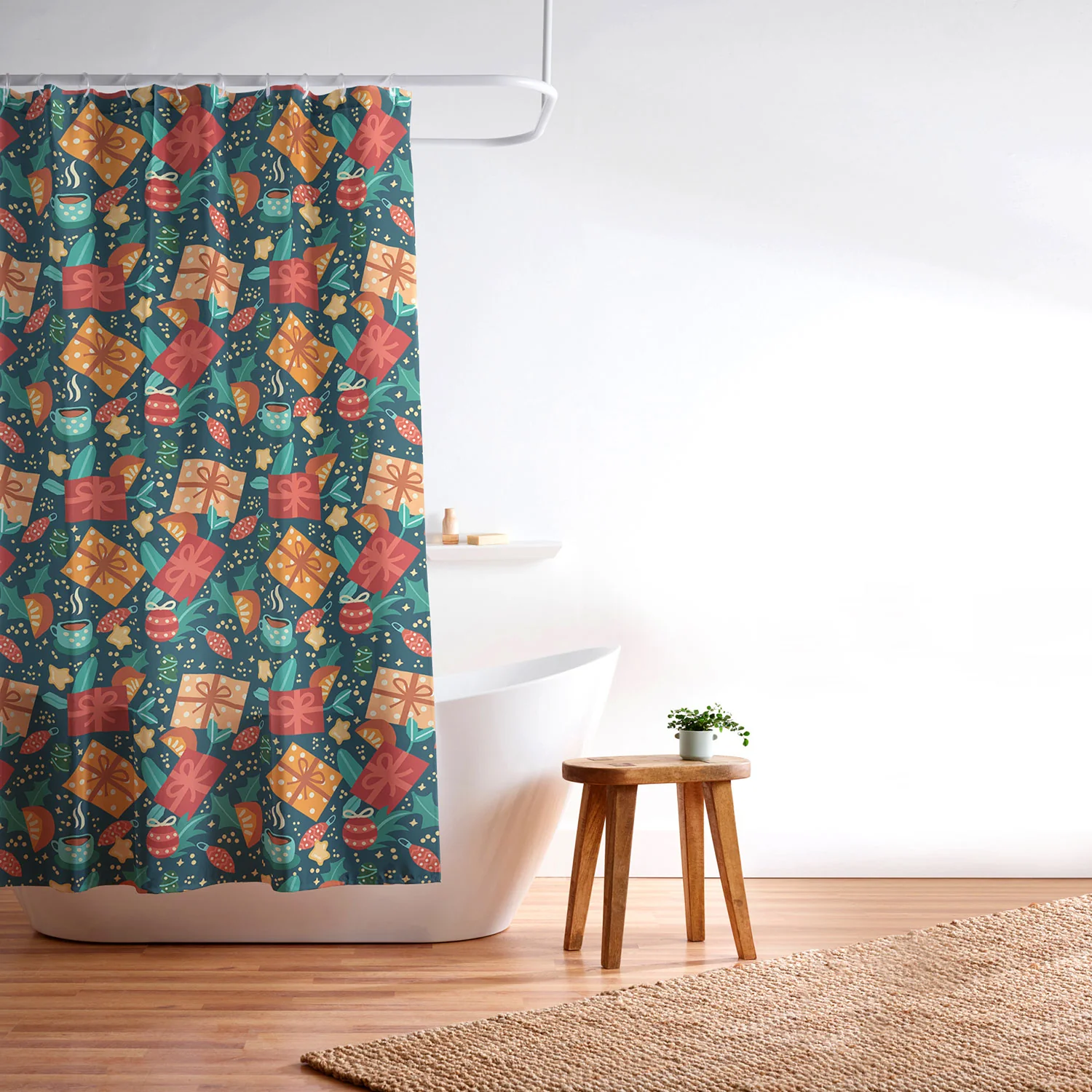 Valeria Frustaci Christmas pattern Shower Curtain - Image 3