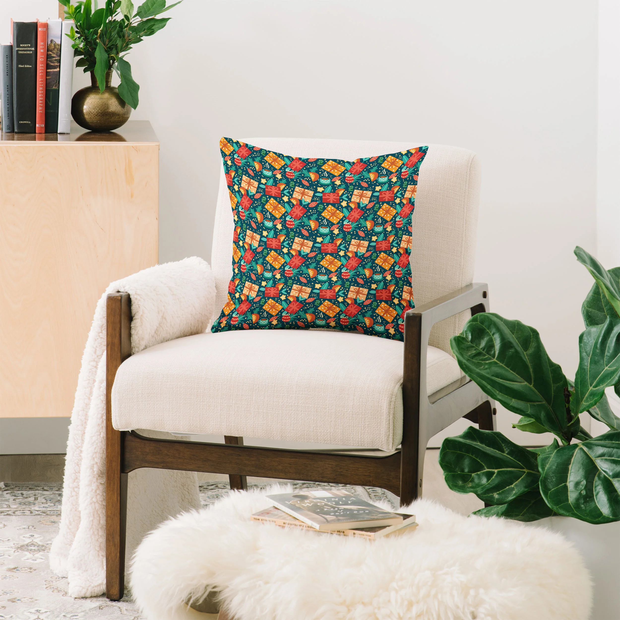 Valeria Frustaci Christmas pattern Throw Pillow - Image 2
