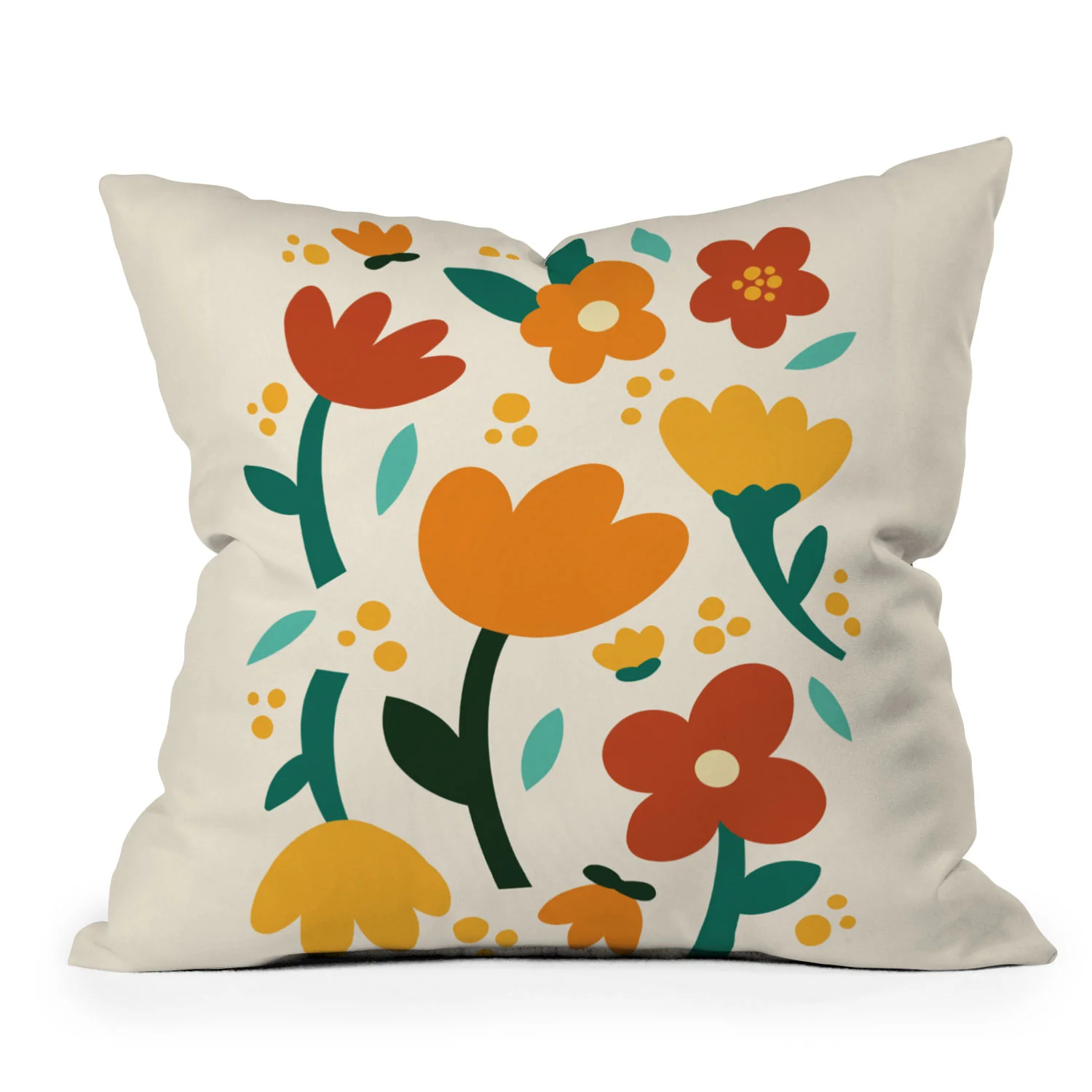 Valeria Frustaci Colorful fall flowers Throw Pillow