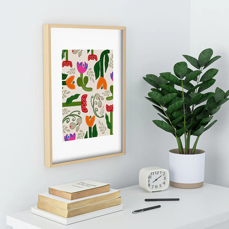 Viviana Gonzalez Bold Folk Wildflowers Recessed Framing Rectangle - Image 22