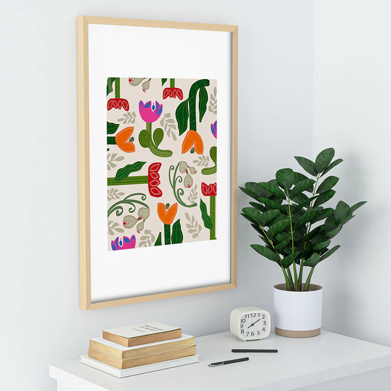 Viviana Gonzalez Bold Folk Wildflowers Recessed Framing Rectangle - Image 30