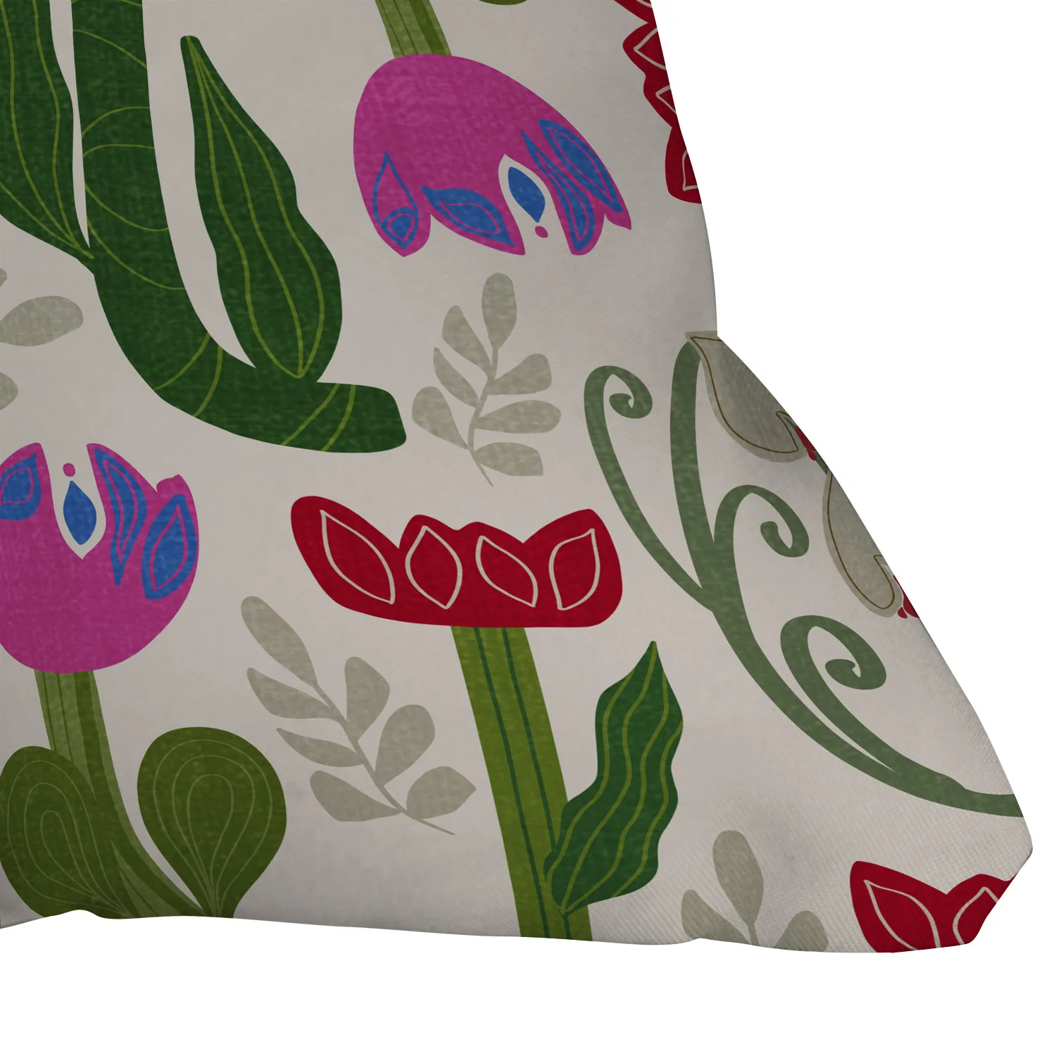 Viviana Gonzalez Bold Folk Wildflowers Throw Pillow - Image 3
