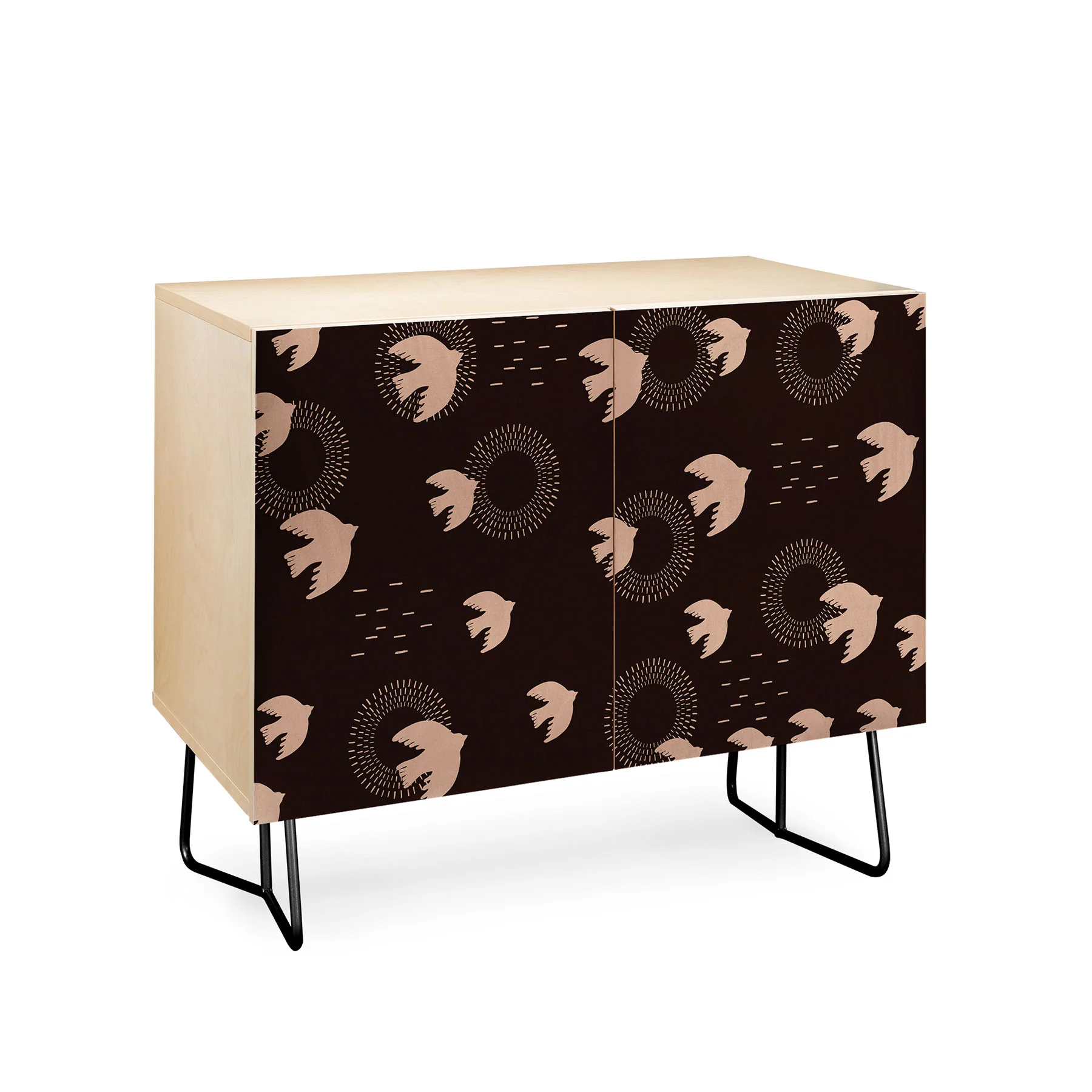 Viviana Gonzalez Espresso caramel Boho birds Credenza - Image 11