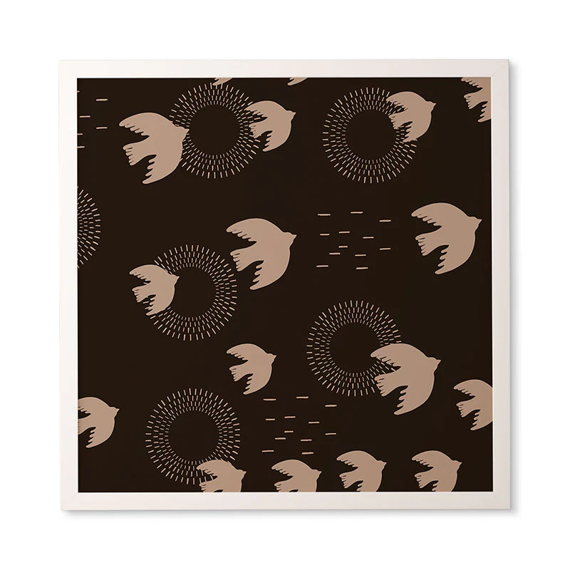 Viviana Gonzalez Espresso caramel Boho birds Framed Wall Art - Image 17