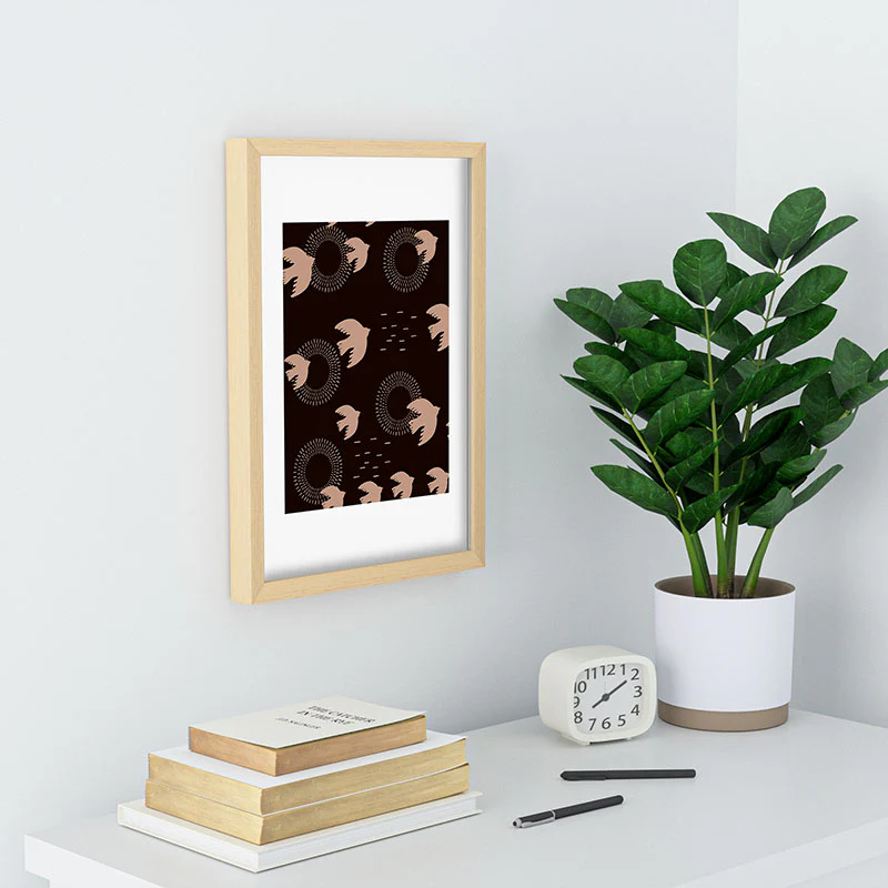 Viviana Gonzalez Espresso caramel Boho birds Recessed Framing Rectangle - Image 14