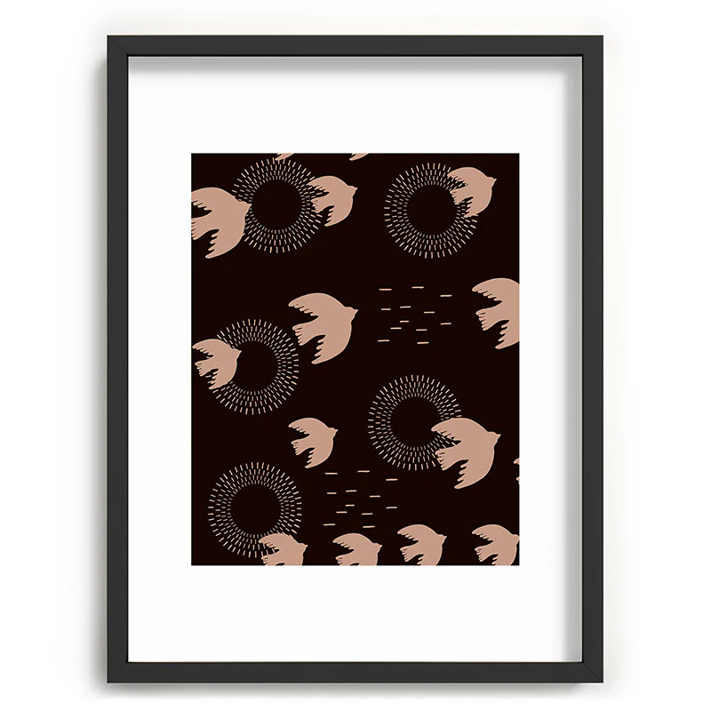 Viviana Gonzalez Espresso caramel Boho birds Recessed Framing Rectangle - Image 17