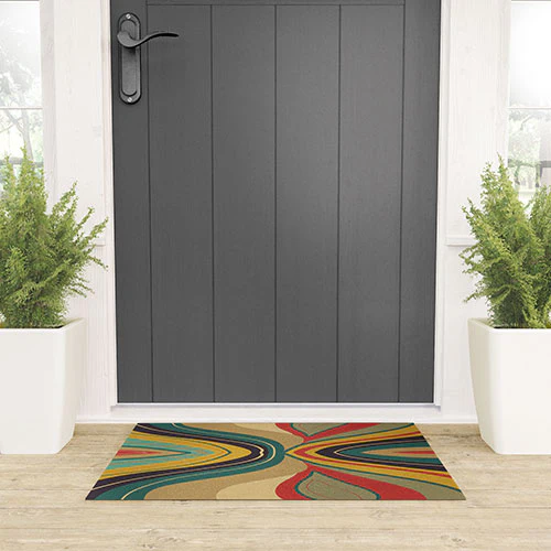 Viviana Gonzalez Psychedelic colorful love Welcome Mat - Image 3