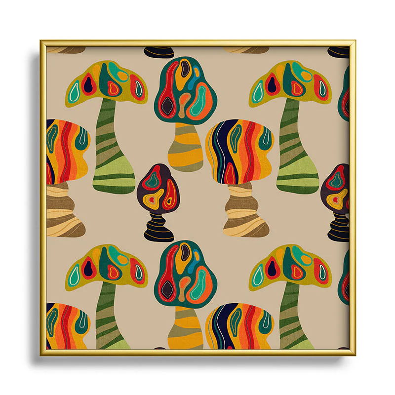 Viviana Gonzalez Psychedelic trees Square Metal Framed Art Print