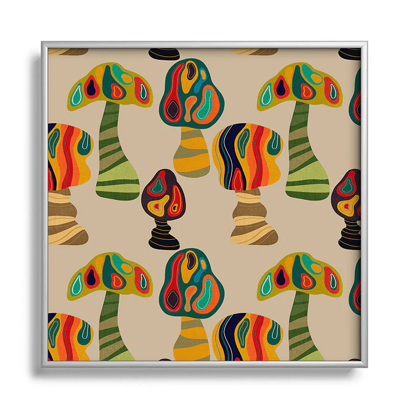 Viviana Gonzalez Psychedelic trees Square Metal Framed Art Print - Image 5
